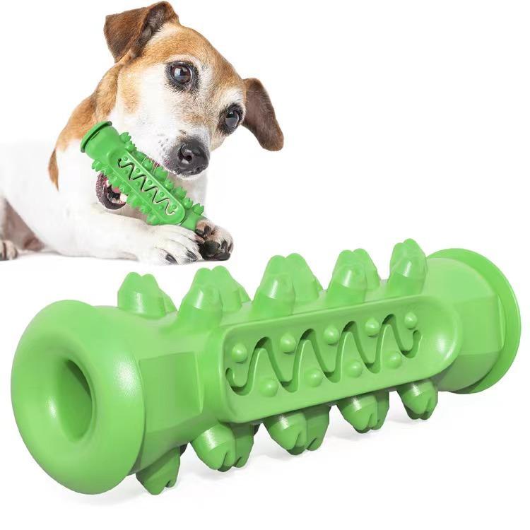 Interactive Dog Chew Toy for Teeth Cleaning Bone-Shaped Tough Rubber Toy
