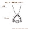 Diamond Necklace Platinum Swinging Dancing Stone Single Jewel [Barzaz] Women's