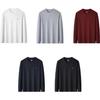 MONTAGUT Men's Sweatshirt, Autumn Pure Cotton, Soft Comfortable Warm, Simple Versatile Business Casual T-Shirt, Twilight Blue, L