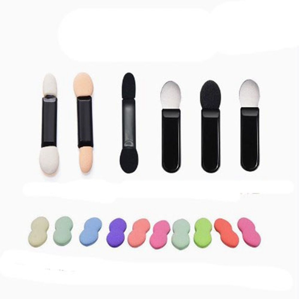 10 шт. Портативный двухсторонний латексный спонж Одноразовая кисть для теней Инструменты для макияжа