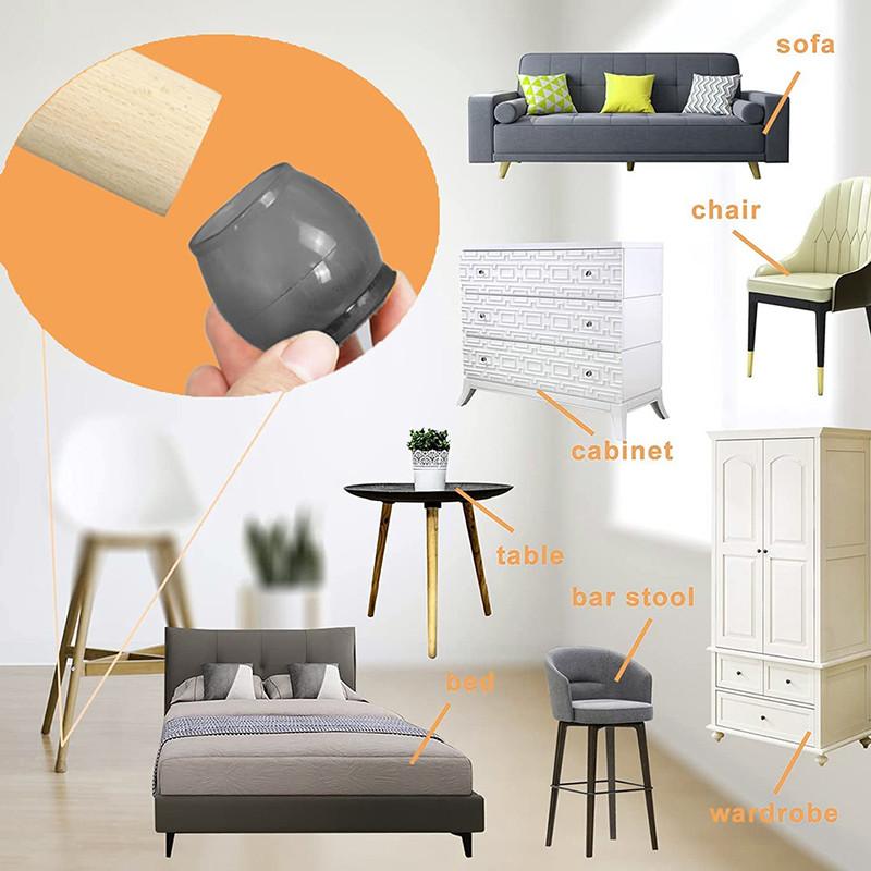 16PCS Chair Leg Caps Felt Stool Table Quiet Feet Pads Non-slip Furniture Foot Protectors Home Decor