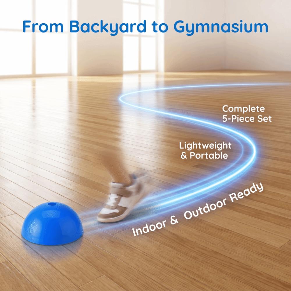 5PCS Half Dome Training Cones Bowl Shaped Field Markers Portable Soccer Marker Discs Team Drills