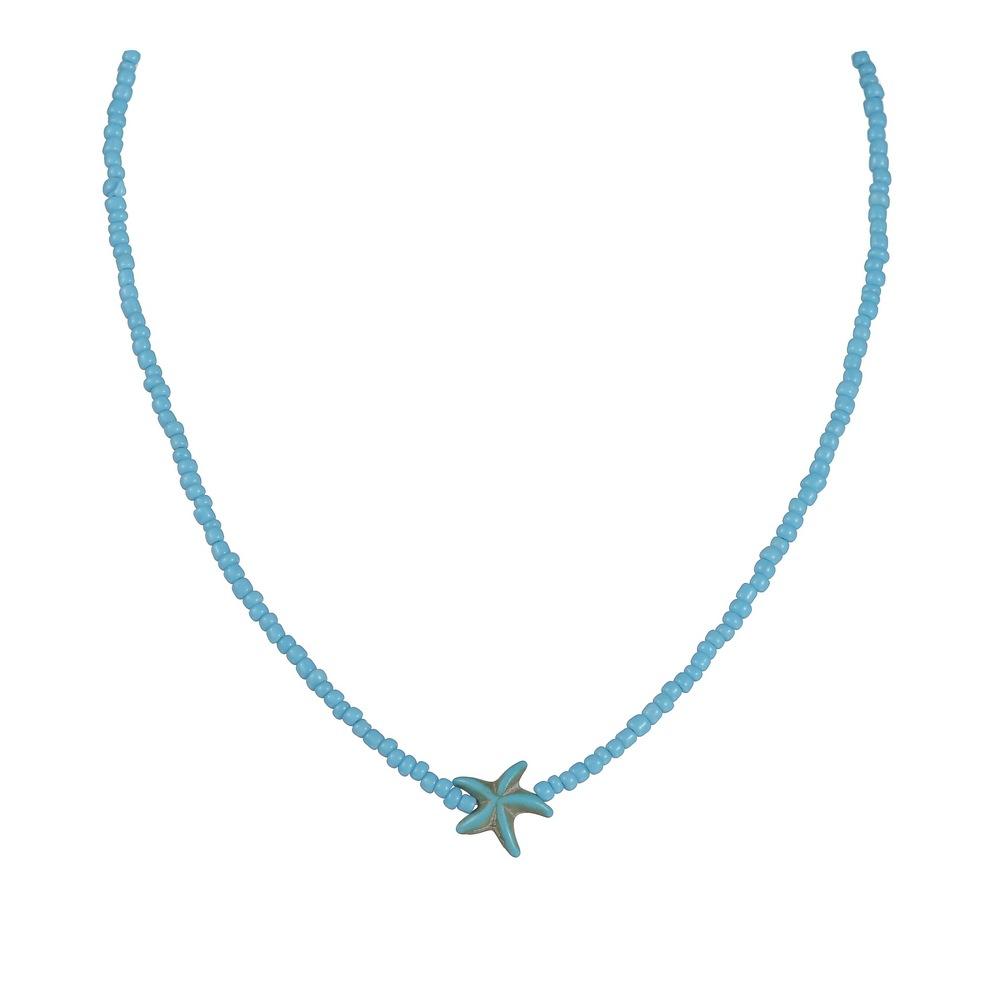 Ракушка морская звезда Женское короткое ожерелье летний праздничный подарок ручной работы колье бисер шея украшения белый