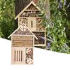 Garden Outdoor Wooden Insect Bee House Wood Bug Room Shelter Nesting Box Decoration