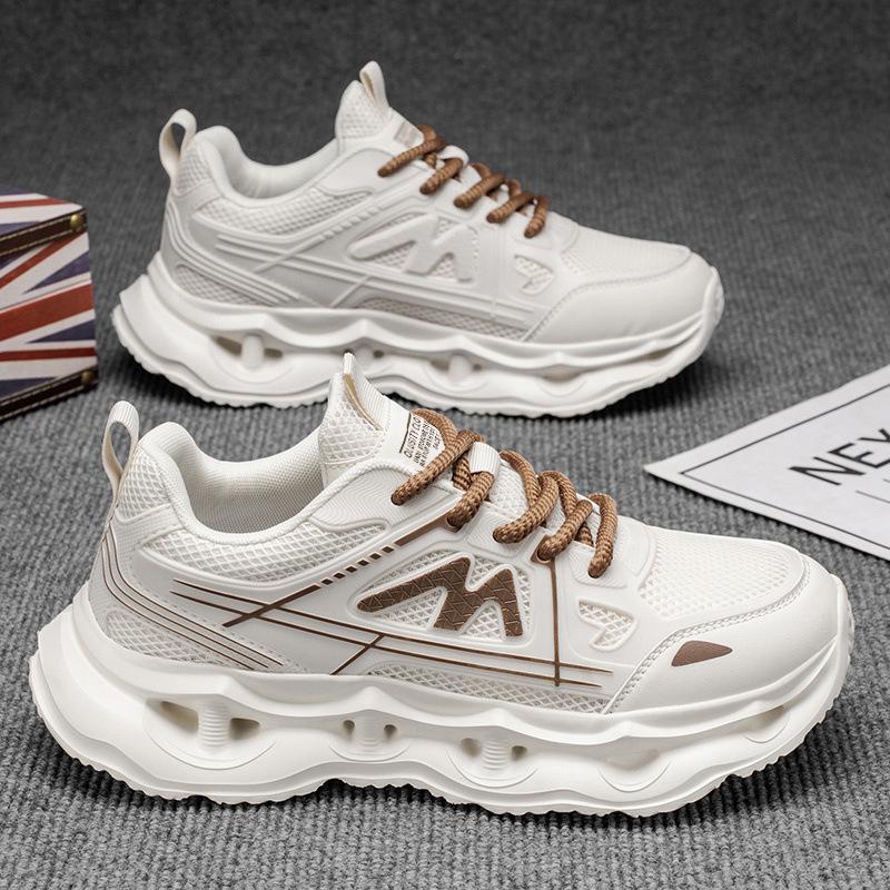 Летние новые мужские кроссовки на толстой подошве, увеличивающие рост, трендовые студенческие сетчатые повседневные спортивные кроссовки, универсальная живая мужская обувь