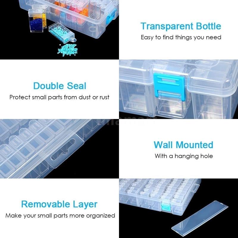 Коробка для хранения аксессуаров для алмазной вышивки Алмазный инструмент для рисования Пластиковая прозрачная подарочная коробка