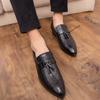 Fashion Men Leather Loafers Shoes Outdoor Handsome Comfortable Brand Breathable Men Pointed Top Tassel Casual Shoes Size 38-46 4