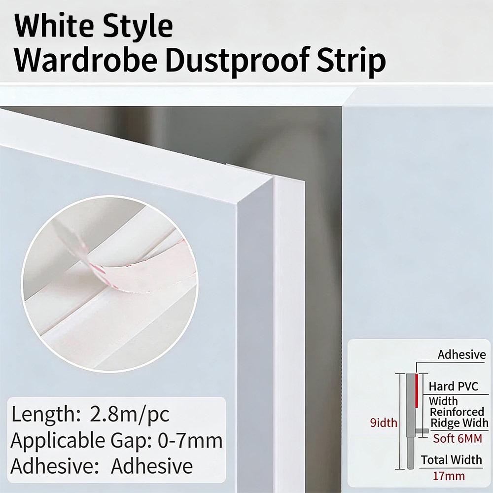 New Self-Adhesive Cabinet Door Dust Strips 2.8M TPE Seal Strip Wardrobe Seal Moisture-proof