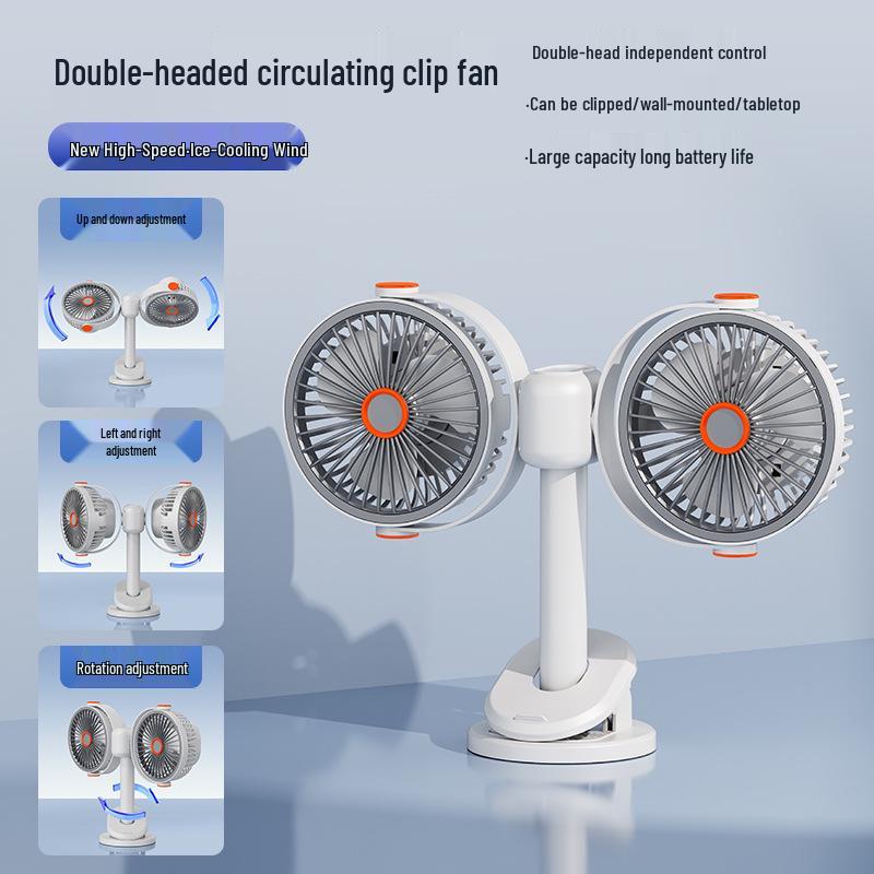 100-Speed Desktop Fan with Timer & Light for Home/Office