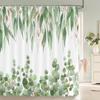 Тропические зеленые листья растений Тканевая шторка для душа с 3D-печатью Полиэстер Водонепроницаемая Декорация для ванной комнаты С крючками Шторка для ванны
