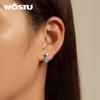 WOSTU Серьги-клипсы из стерлингового серебра 925 пробы с простой бирюзой для женщин, ювелирные изделия