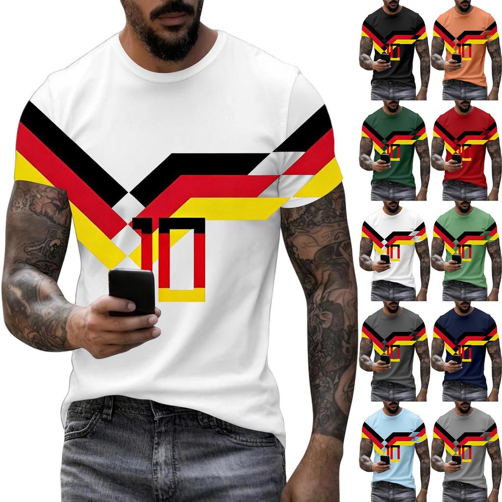 Men's Short Sleeve Graphic T-Shirt Crew Neck Casual Fit Lightweight Soft Fabric Comfortable Wear