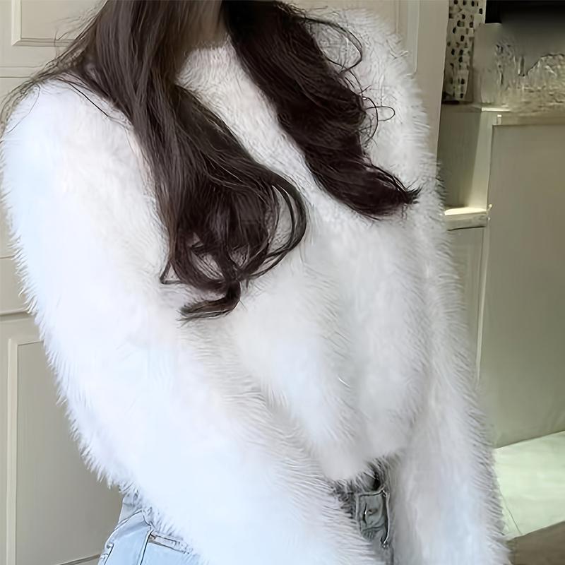 Женский корейский свитер с длинным рукавом осень-зима, новый тонкий утолщенный норковый бархатный топ