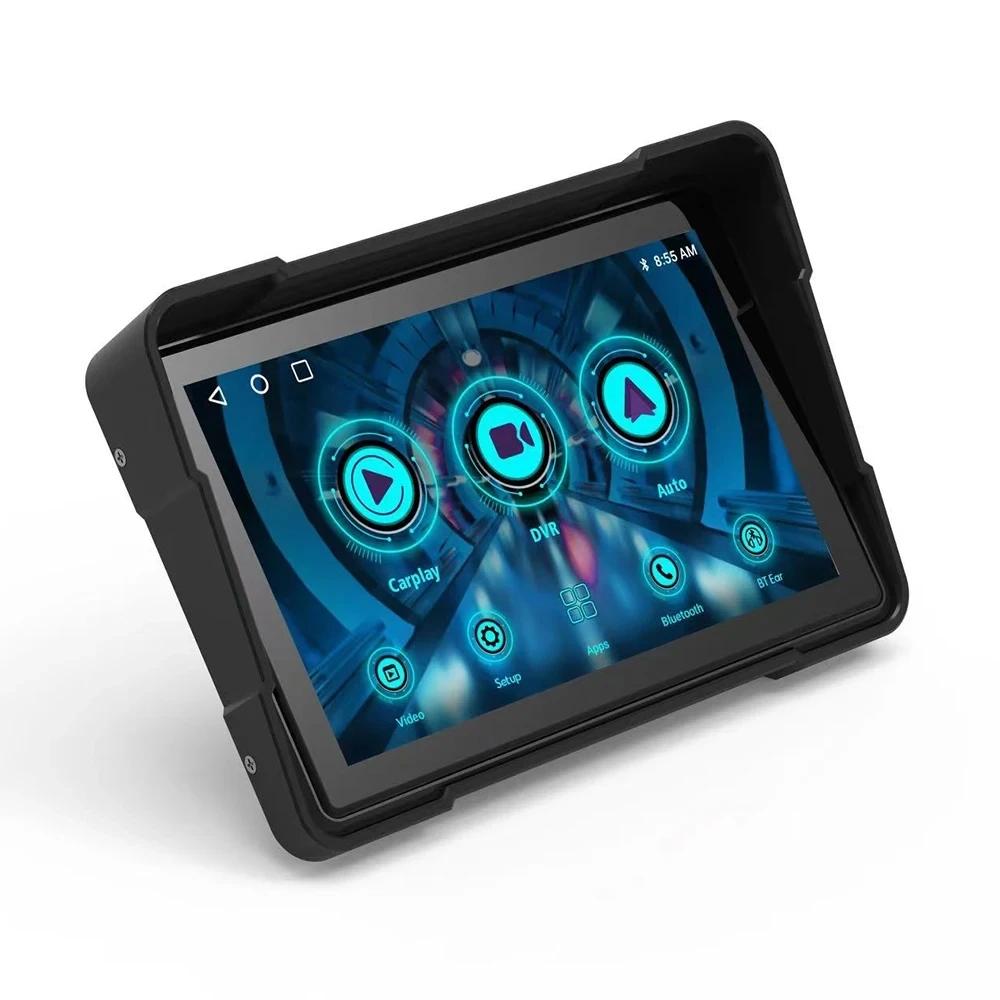 5-дюймовый мотоцикл Carplay водонепроницаемый 1080P WiFi беспроводной Android-Auto DVR монитор видеорегистратор GPS навигация TPMS