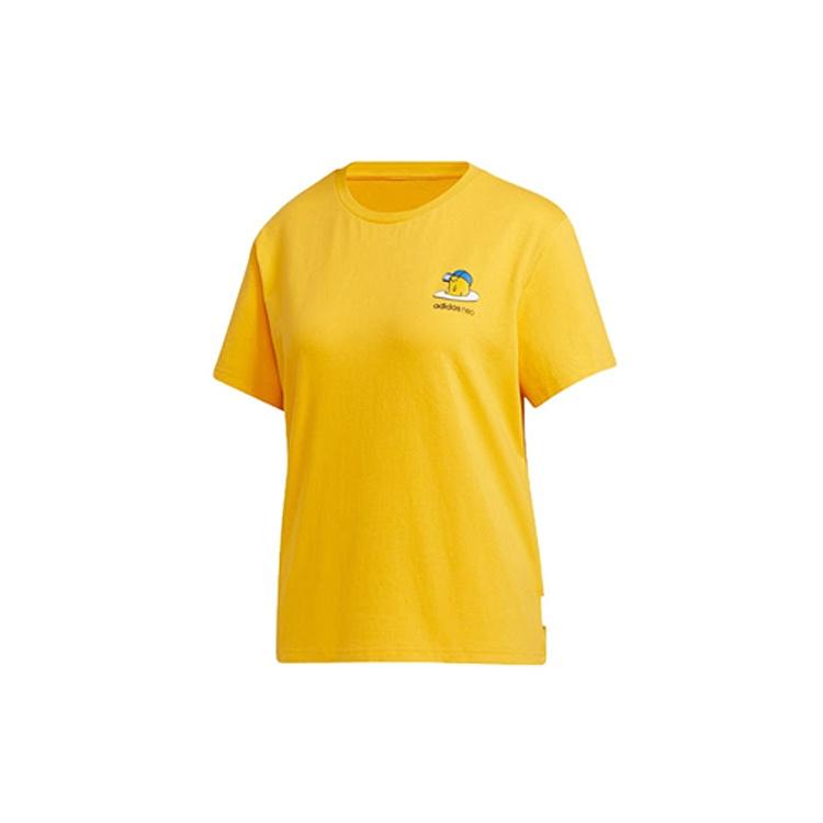 (WMNS) adidas neo GDTM BF TEE Желтая Спортивная футболка с коротким рукавом Желтая Женская GP5901