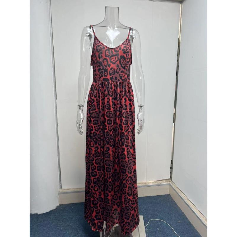 Стильное летнее платье с V-образным вырезом и леопардовым принтом, сексуальное платье-халтер