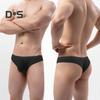 Men Thong Low Rise Elastic Waist U-Convex Briefs Solid Color See-through Smooth Lines Thin Panties Daily Wear