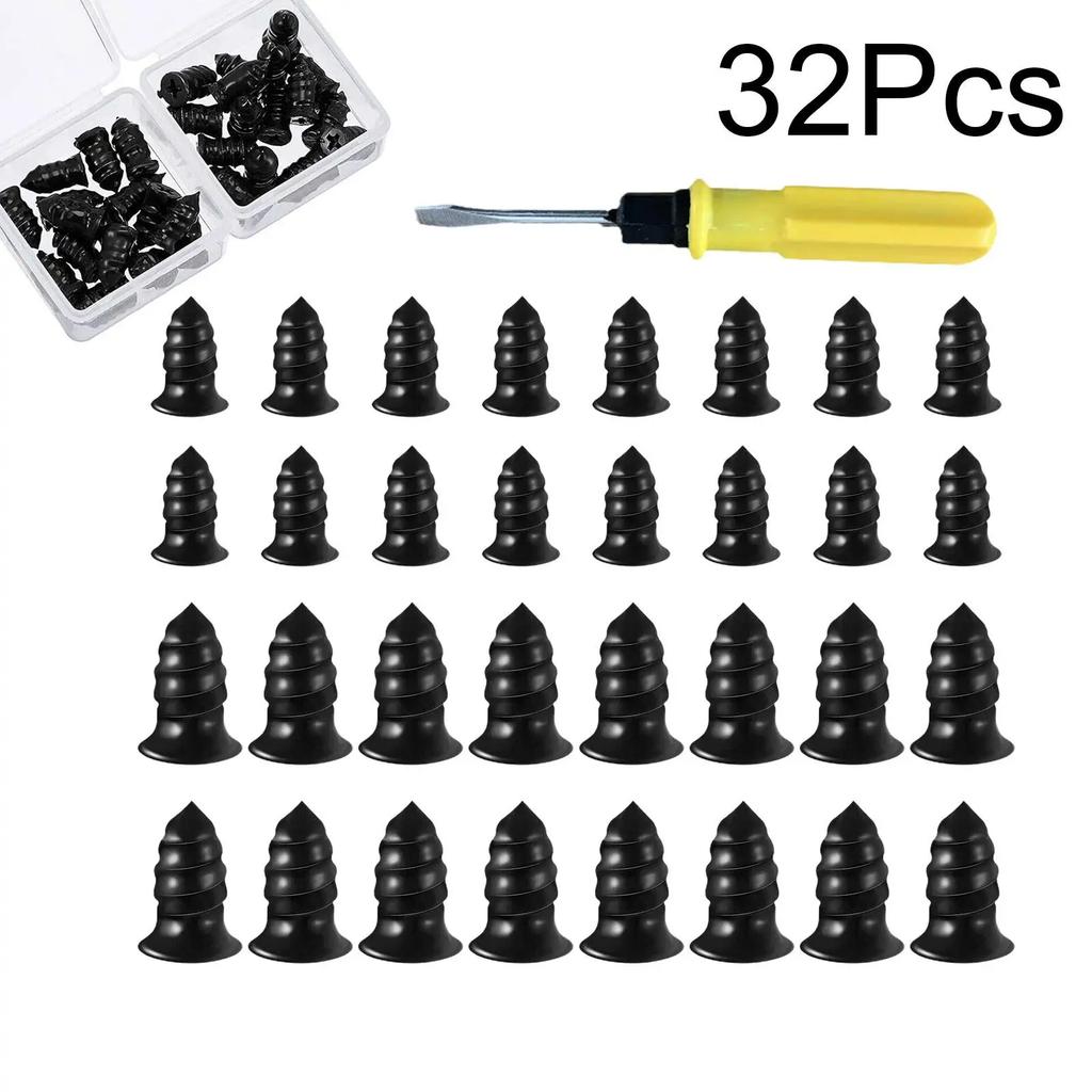 32pcs Car Vacuum Tire Repair Nail Rubber Screw Nails Strip Nail Repair Repair Seals Kits Plug Repair Tire Tyre Puncture T9A3