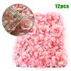 Pink Rose Flower Wall Panels, 12 Pack Wedding Backdrop, Handmade Artificial Roses, 60 Tie Straps Included, 24x16 Inch Each Panel