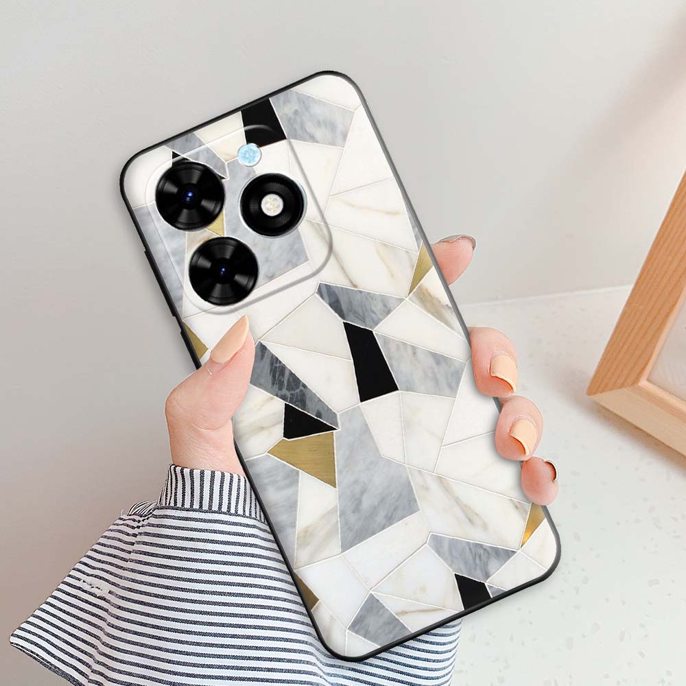 For Tecno Spark GO 2024 Case For Spark GO 2023 Cover Black Edge Soft Silicone Phone Cases For Spark GO 2022 Shell Bumper Funda