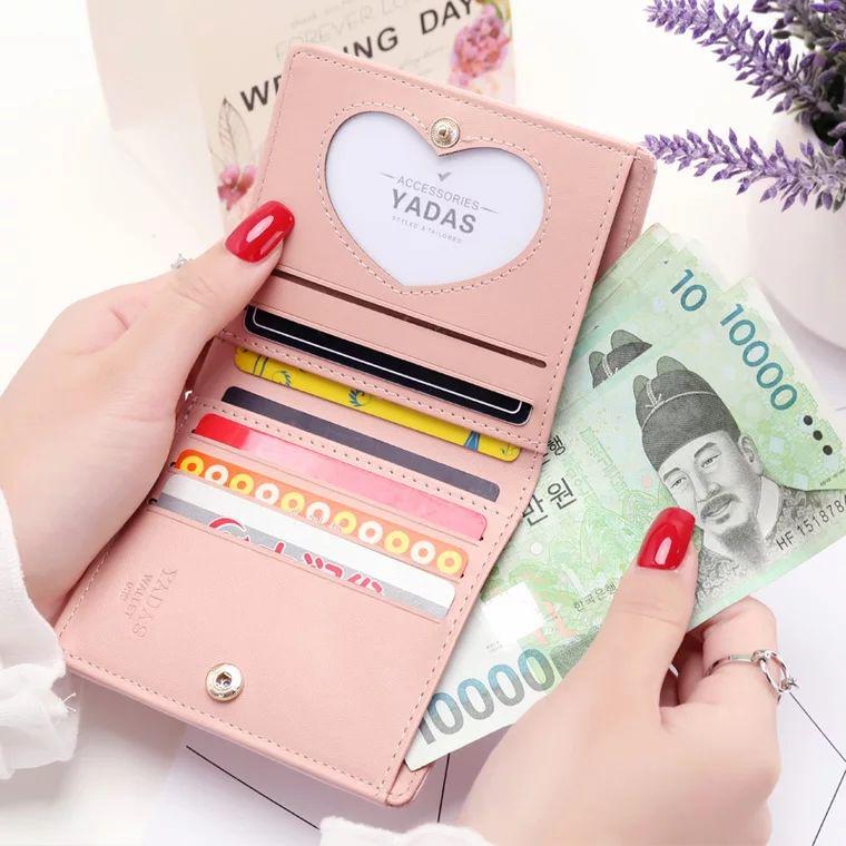 Милый кошелек-бифолд в японском стиле для женщин - Вдохновленный стилем Мори-гёрл, Тонкий картхолдер для студентов