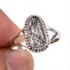 Natural Black Rutile Gemstone 925 Solid Sterling Silver Jewelry Ring Size 8 L0j18
