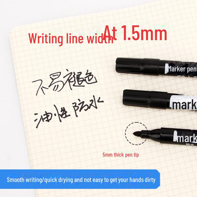 Черный маркер на масляной основе Spot 700 — большой емкости, водонепроницаемый, быстросохнущий, заправляемый, с широким наконечником.