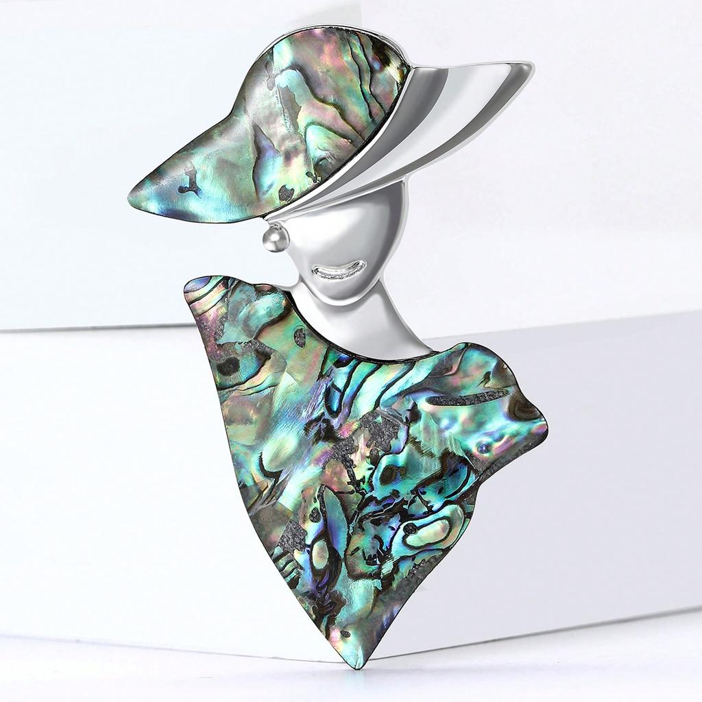 New European and American Atmospheric Alloy Shell Girl Brooches, Personalized and Fashionable Women's Suit Coat Chest Flower Accessory Brooch