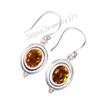 Натуральный цитрин, драгоценный камень, серебро 925 пробы, украшения ручной работы, серьги 1,50" EE-1-2