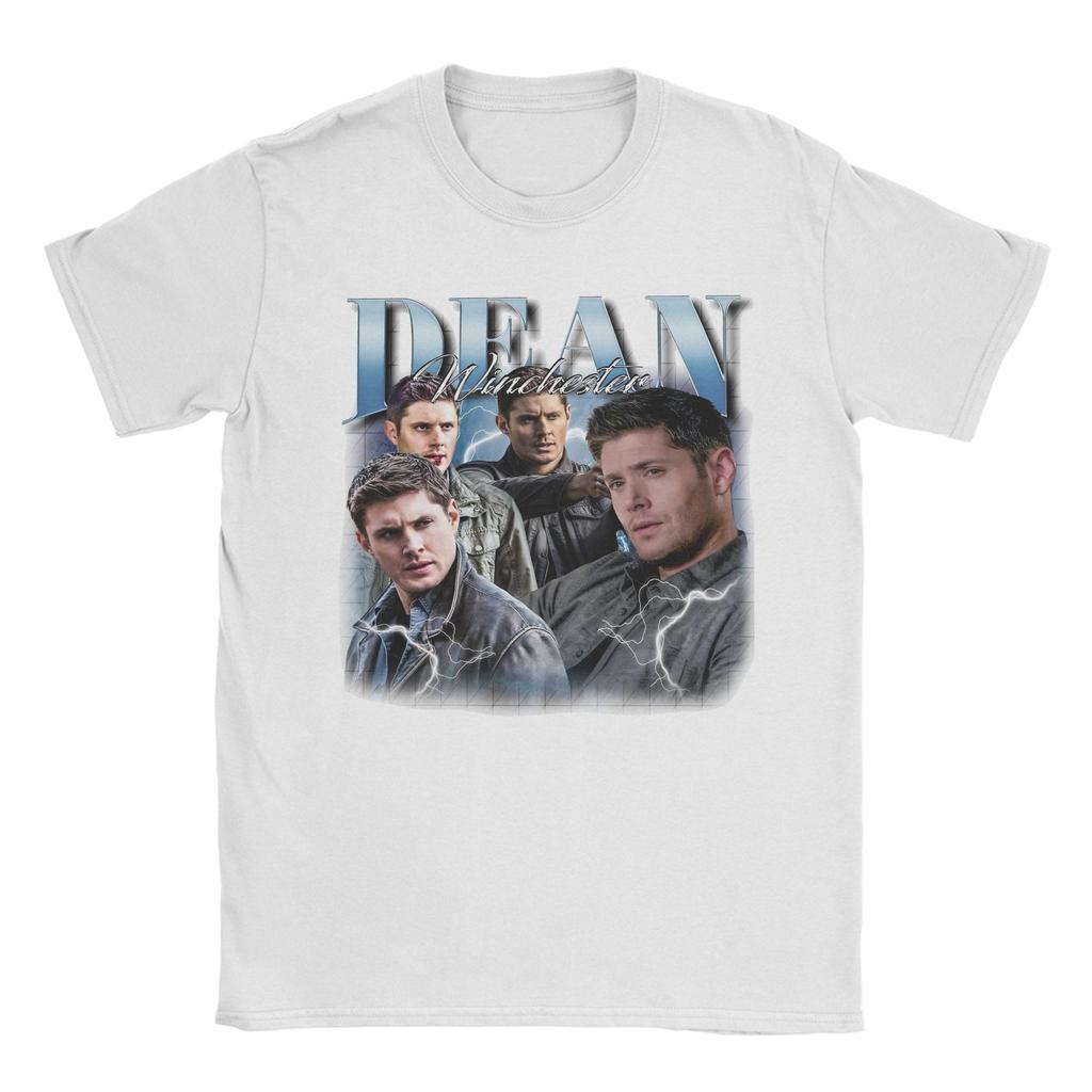 Новинка Винтаж Dean Winchester Сверхъестественное Футболки для Мужчин Хлопковые Футболки с Коротким Рукавом Идея для Подарка Одежда