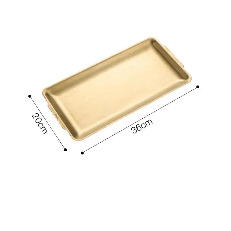 304 Stainless Steel Dinner Plates Rectangular Gold Serving Tray Dessert Cake Snack Dishes Barbecue Sushi Dessert Kitchen Plates