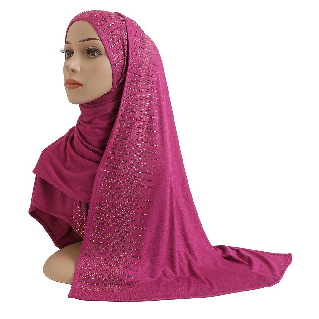 Jersey Scarf Stones Modal Headscarf Women's Hijab Islamic Female Shawl Lady Bonnet Headwrap