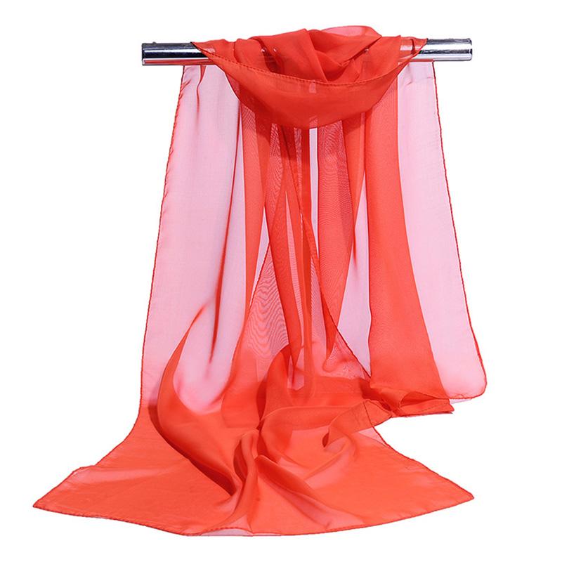 Корейское женское свадебное вечернее платье Шарф Однотонный Прозрачный Шифон Шелк Шарф Летнее Пляжное Полотенце Солнцезащитная Накидка R22