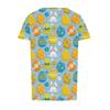 Ladies' Easter Printed Casual Pleated Round Short Sleeved T-shirt Top