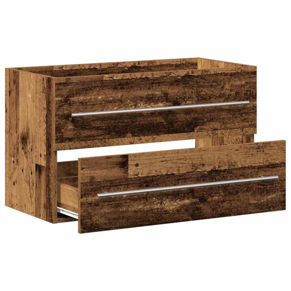 Тумба под раковину для ванной комнаты с эффектом состаренного дерева 80 x 38,5 x 48 см
