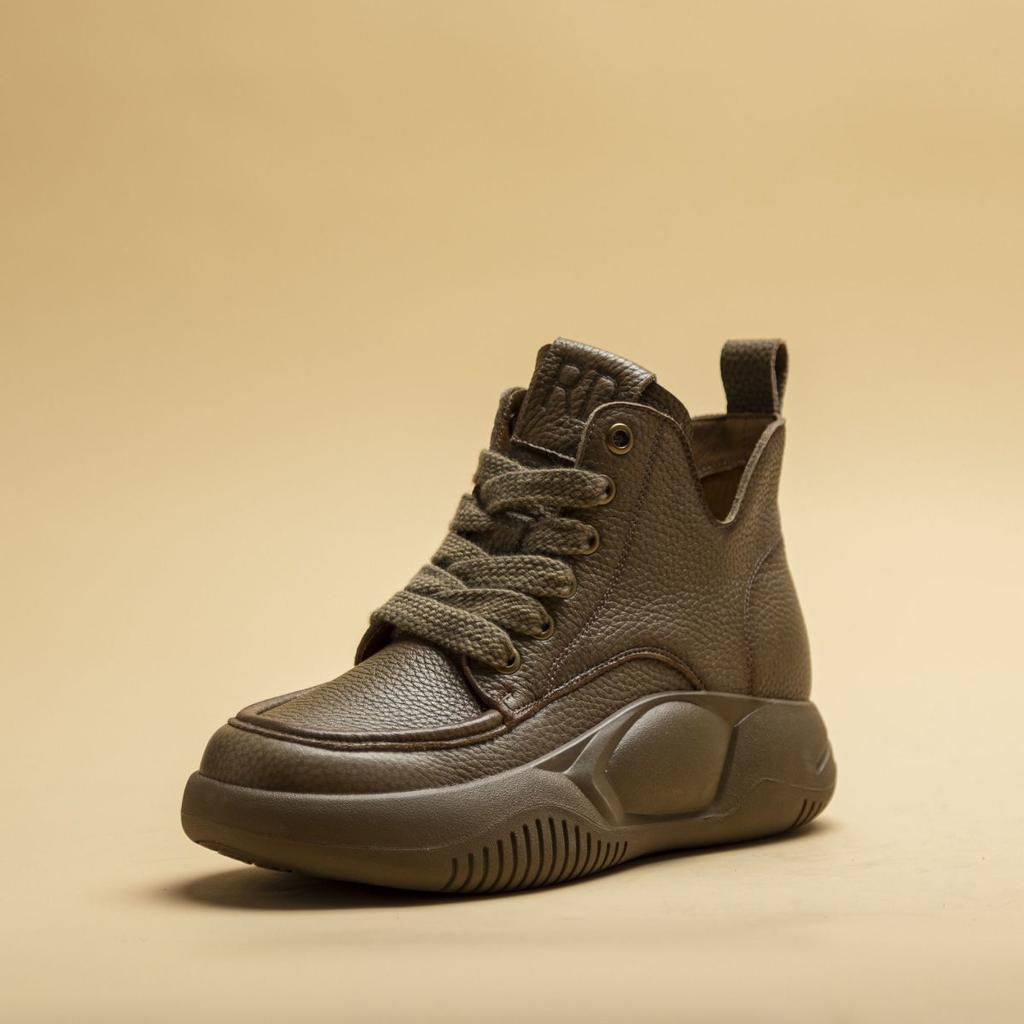 Fashion Trendy Version Women's Shoes Spring and Summer High-top Platform Lace-up Sports and Leisure Shoes Retro Versatile Shoes