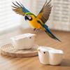Ceramic Bird-Shaped Splash-Proof Parrot Feeding Bowl for Budgies & Cockatiels