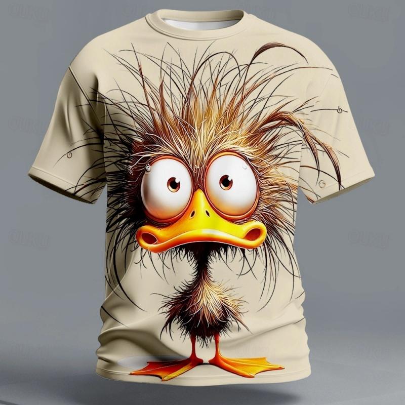 3D Printed Funny Duck T Shirt For Kid Cartoon Animal Pattern T-Shirts Summer Fashion O-Neck Loose Tops Street Short Sleeve Tees