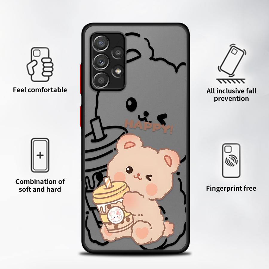 Cartoon Rabbit Bear Phone Cover Case for Samsung Galaxy A52S A72 A56 A55 A73 A33 A54 A34 A36 A14 A23 A17 A52 A16 A15 A53 A35