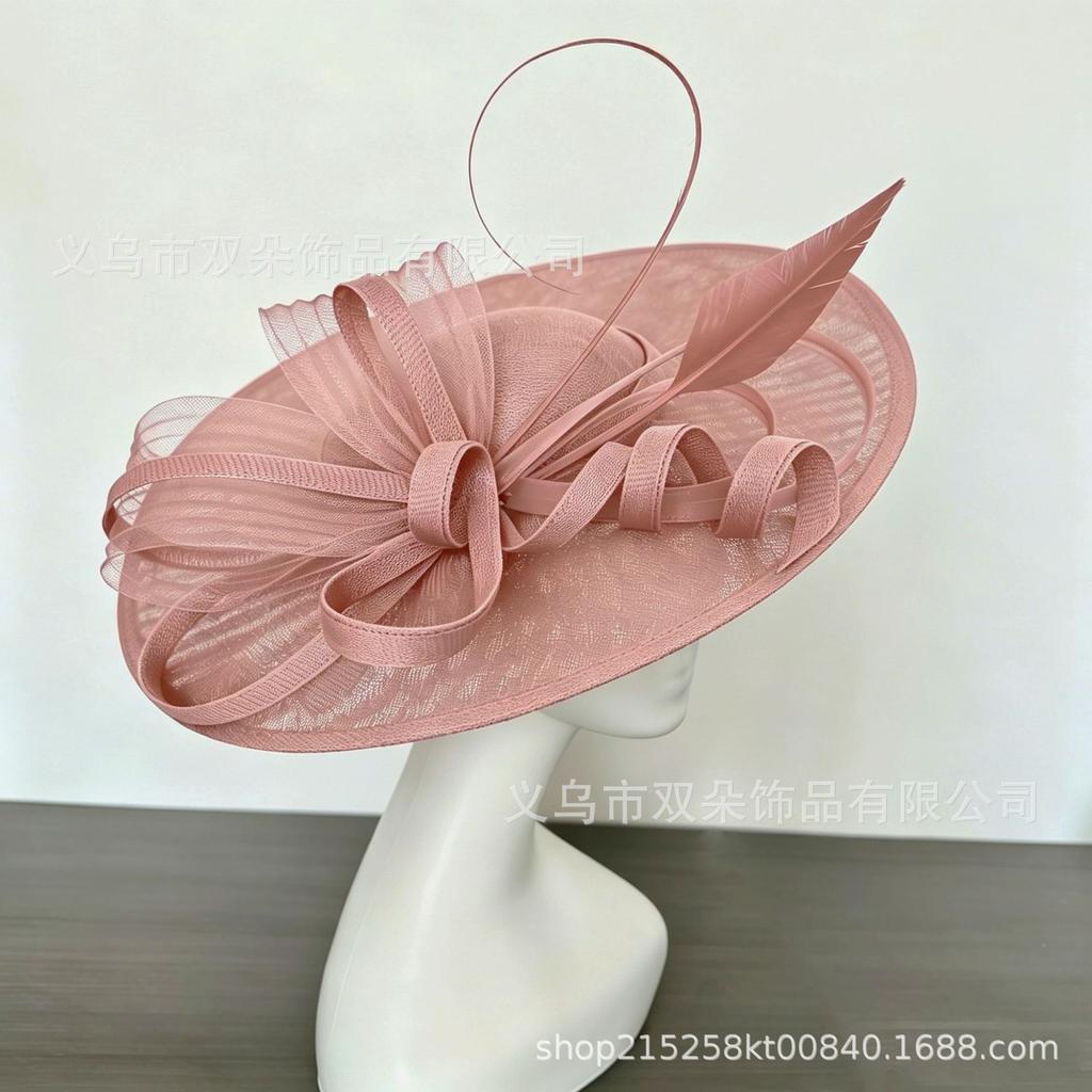 Imitation linen top hat European and American brides bridesmaids wedding top hat party festival headgear horse racing festival women's hat