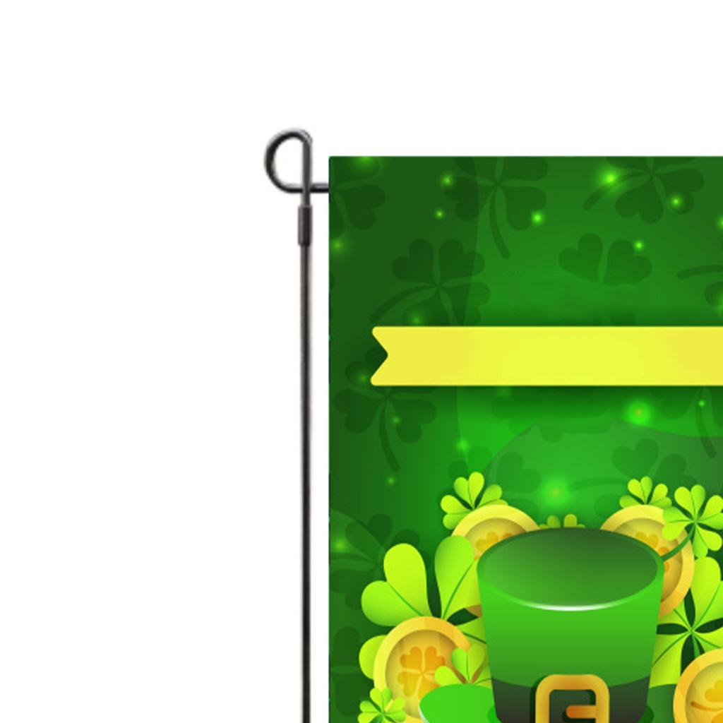 St Patricks Day Flag Double Sided Decorative Machine Washable Irish Garden Flag for Lawn Courtyard P