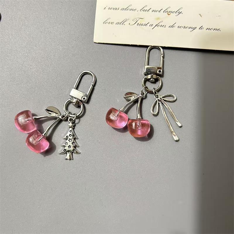 1/2 шт. Милые подвески-брелоки в виде вишни, Девочка, Сердце, Сумка, Рюкзак, Подвеска на рождественскую елку с бантом, Шарм, Цепочка для телефона, Брелок для ключей, Подарок на день рождения
