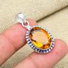 Dazzling Honey Topaz Gemstone 925 Sterling Silver Jewelry Handmade Pendant For Memorial Day