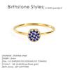 eManco Unique Personalized Natural Birthstone Rings Stainless Steel Elegant Jewelry for Women's Parties Daily Wear Gifts