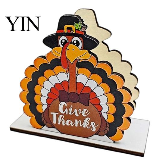 Fall Holiday Dining Accessories Thanksgiving Gnome Turkey Napkin Holder, Wooden Table Storage Rack, Kitchen Counter Organizer Autumn Tabletop