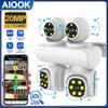 AIOOK HD 20MP Four Lens WIFI Camera Four PTZ Panoramic Tracking Two Way Intercom AI Recognition Colour Night Vision IP CCTV