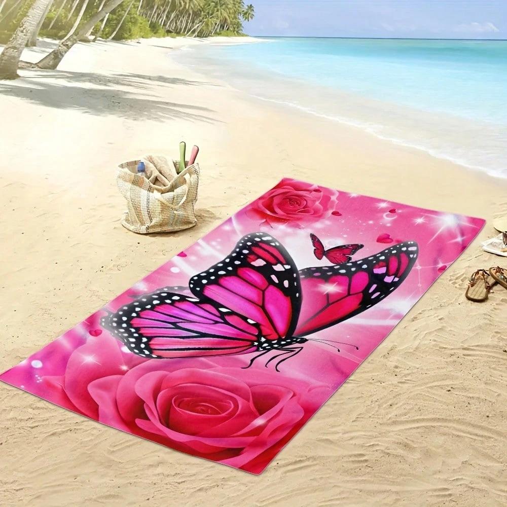 Gradient Starry Sky Beach Towel Microfiber Absorbent Quick Dry Large for Beach Pool Travel Camping Bathroom Galaxy Print Towel