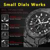 Top Brand Luxury Sport Watch For Men Quartz Chronograph Date Luminous Full Steel Wrist Watch