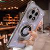 Чехол для OnePlus 13 13R ACE 5 Pro Подушка безопасности Ультрапрозрачный Гальванизированный Магнитный держатель Чехол для OnePlus 13 Противоударный чехол для телефона