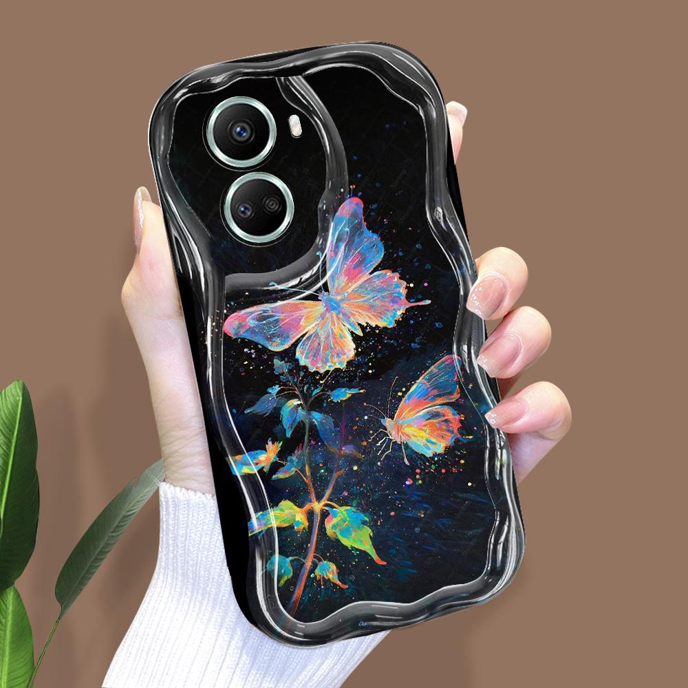 Для Honor 90 Lite P30 Pro Infinix Hot 30 40 40i 40 Pro Smart 8 Pro Vivo V29e V30e Мечтательный красочные бабочки волнистый край мягкий силиконовый чехол для телефона